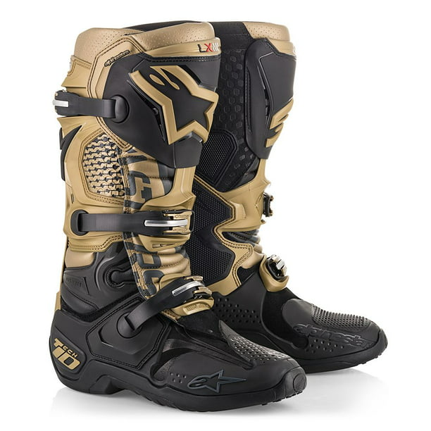9, Black Gold Gray Limited Edition Tech 10 Aviator Off-Road Motocross Dirt Bike Motorcycle Boot 
